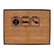 Ow Eat Sleep Dive - Funny Novelty Doormat Man Cave Floor mat