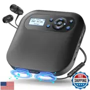 Desobry CD Player Portable Bluetooth CD Player with Speakers and FM Transmitt