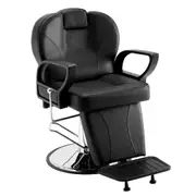 Reclining Hydraulic Salon Chair with Adjustable Headrest and 360° Swivel Function