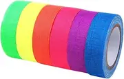 Operitacx 6 Rolls Blacklight Tape Neon Party Decorations Fluorescent Glow Dark Tape for Walls