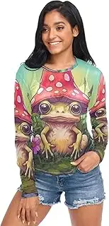 [RPLIFE] Cute Frog Mushroom Mesh Top, Transparent Tops for Women S-XXL, Cute Frog Mushroom, Large