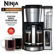 Ninja 12-Cup Stainless Steel Coffee Maker, Glass Carafe, CE250Ninja 12-Cup Stain