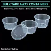 Take Away Containers Takeaway Food Plastic Round Sauce Bulk 5oz 20oz 25oz 30oz