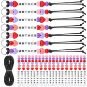 Loetere 36 Set Mother's Day Beads Key Chain Crafts Kit Patriotic Back to Scho...
