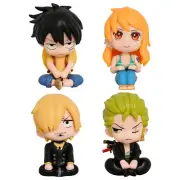 ONE PIECE OP Monkey D Luffy Nami Sanji Roronoa Zoro 4pcs Cute Figure Toy No Box