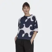 Adidas Marimekko size M (10 12) Short Sleeve T-shirt in blue/white