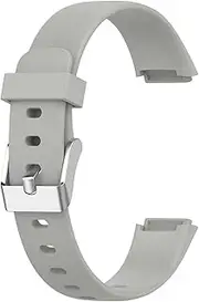 Watch Accessories Straps Fit for Fitbit Luxe Watches Bracelet Silicone Band Strap Fit for Fitbit Luxe Smart Watch Men Women (Color : Gray, Size : Large)