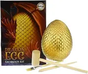 Kurious Kidz by Kaper Kidz - DD3172 DRAGON EGG-LARGE DIG KIT | Excavate 5 Dragons & Resin Crystal - includes Wooden Hammer, Chisel, and Brush