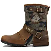 Botas vaqueras clásicas vintage hechas mano para hombre de media altura cómodas