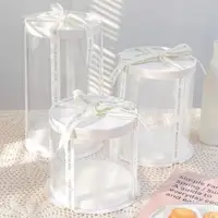 在飛比找momo購物網優惠-【GIFTME5】透明圓形塑膠蛋糕盒10寸5入