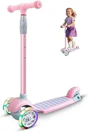 APEXORIGIN 3 Wheel Scooter for Kids Ages 3-12,Kids Scooter with Light Up Wheels, Sturdy Deck Design, and 4 Height Adjustable Suitable for Kids Ages 3-12