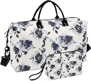 [YXYZRMY] Floral Watercolor Painting Travel Duffel Bag Gym Bag Sports Tote Bag with Multiple Interior Pockets Shoulder Weekender Bag for Women Men with Toiletry Bag 20.5”x 7.9”x 13.8”, Multi-Colored