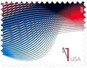 Sheet of Ten $1 Patriotic Wave Stamps by USPS, 2015