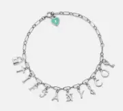 Rare Tiffany and Co love notes, RTT charm dangle bracelet enamel, new with box