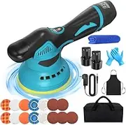 Battery Polishing Machine for Car, 12 V, Car Polishing Machine with 22 Pieces Attachments, 8 Speed Levels, Car Polishing Machine Set for Car Detailing, Headlight Treatment Set (2 x 1300 mAh Battery)