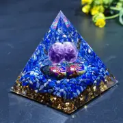 60mm Handmade Tree of Life Orgone Pyramid Amethyst Lapis Lazuli Crystal Stone