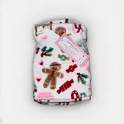 Cupcakes & Cashmere (2) Hand Towel Set Festive Gingerbread Man Candy Cane Print