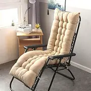DSAoTeng Sunlounger Cushions Replacement，Garden Bench Cushion with Top Cover Thick, Sunbed Rocking Chair Cushion for Indoor Outdoor Garden Patio (Beige,125x48CM)
