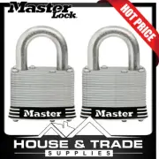 Master Lock Padlock 2 Pc 51mm Laminated Weather Resistant Stainless Steel 5SST