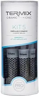 Pack Termix Ceramic round Hairbrush- Brushes that combines the latest ceramic and ionic technology preventing hair damage- it includes 5 diametres Ø 17, 23, 28, 32, 43 mm
