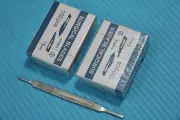 NEW Surgical Scalpel Blade Handle Holder #3 & #4 two in one + 200 BLADES