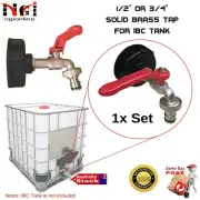 IBC TANK ADAPTER S60X6 SOLID BRASS FAUCET TAP WITH GARDEN HOSE SNAP-ON CONNECTOR