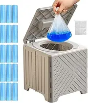 Portable Toilet for Adults, Adult Portable Toilet, Foldable Non-Slip Training Potty with PVC Cushion for Elderly Patients Hospitals Outdoor Events Camping Road Trips
