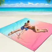 Beach Blanket Waterproof Sandproof Beach Mat 79" X 83" /10'X9'For 2-8 Adults Qui