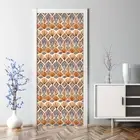 Ethnic Bubble Free Door sticker brown and blue Decal wall Home Decor