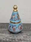 Bardaco Solid Perfume in Blue Ceramic Jar w/Men & Women Playing Harps Art - VTG