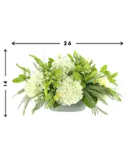 Creative Displays White Hydrangea And Greenery Floral Arrangement