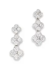 Bloomingdale's Fine Collection Diamond Clover Drop Earrings in 14K White Gold, 0.50 tcw