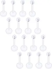 [Xnsjeyy] 16G Clear Earrings for Sports Plastic Monroe Lip Nose Ring Stud Forward Helix Conch Tragus Cartilage Earrings Studs Medusa Labret Piercing Jewelry Retainer for Surgery Women 6MM 8MM 10MM 12MM