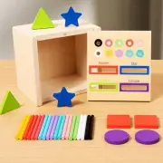 Shape Sorting Cube Wooden Color Shape Sorting Box for Children Holiday Gift