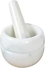 Pestle and Mortar Set Creative Garlic Pounder Marble Spice Grinder Household Manual Pounding Jar Small Garlic Presser Mortar and Pestle(White)