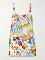 [Farm Rio] Farm Rio - Printed Linen Mini Dress - Multi - small small Multi