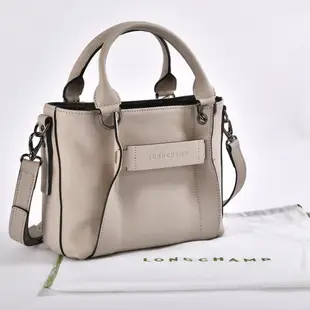 LONGCHAMP 3D系列小牛皮手提斜背兩用包(米褐)480785-299