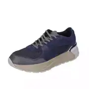 BC142 LIU JO Shoes Men Blue Sneakers Suede leather Round Toe No Casual Casual D