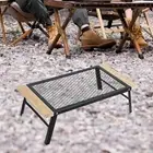 Folding Camping Table Mesh Table Desk Portable Multifunctional Grill Table