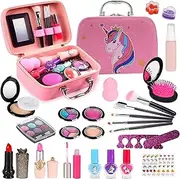Kids Makeup Sets, Washable Makeup Kit Toys for Girls 5-8, Little Girls Real Makeup Kit for Children Princess, Christmas Birthday Gift Toys for Girl 4 5 6 7 8 9 10 11 12 13 Year Old 28PCS