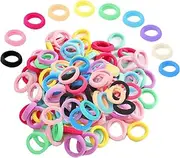 RENKE 200 Pcs Baby & Toddler Hair Bands Set | Soft Seamless Elastic Hair Ties, Multicolor Hair Bobbles for Girls, Kids | Durable Non-Slip Hair Accessories (10 Colors)