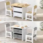 Oikiture Kids Table and Chairs Set Children Activity Play Toy Storage Box Desk