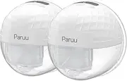 Paruu P10 Hands Free Breast Pump Wearable, 338mmHg Strong Suction, Low Noise, 4 Modes & 9 Levels, Electric Breast Pump Portable, Smart Display, 19/21/24/28mm Insert/Flange, 2 Pack (White)