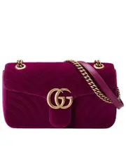 Gucci GG Marmont Small Velvet Bag in Fuchsia