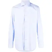 [Barba] Barba Button-up Stretch-cotton Shirt 43 CM BLUE