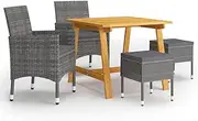 5 Piece Garden Dining Set Grey,Outdoor Furniture Sets-3068692