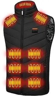 [KERALI] Heater Vest Clothes, Electric Clothes Heater, Portable Heater Pads, Jacket Heater, 3 Gears, Heating Pad for Coat and Jacket, Adjustable Temperature Warmer Tool