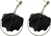 Black Floral Earrings Rose Earrings Black Tassel Earrings for Women Dainty Black Earrings for Women Jewelry, Acrylic