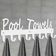Pool Towel Hooks for Bathroom Wall Mount Towel Rack Towel Holder Carbon Steel Hanger Organizer Indoor Outdoor for Robe, Towel, Coat, Swimsuit, Umbrella, Bag, Keys