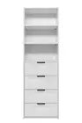 NNEDSZ GENEVA 3 SHELF 4 DRAWER BUILT IN WARDROBE - WHITE - HAMPTON - PULL BLACK
